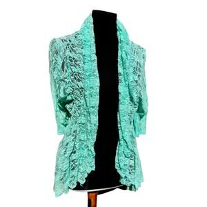 Lady Noiz Lace Cardigan | Mint Green | Size XL | Great for Layering
